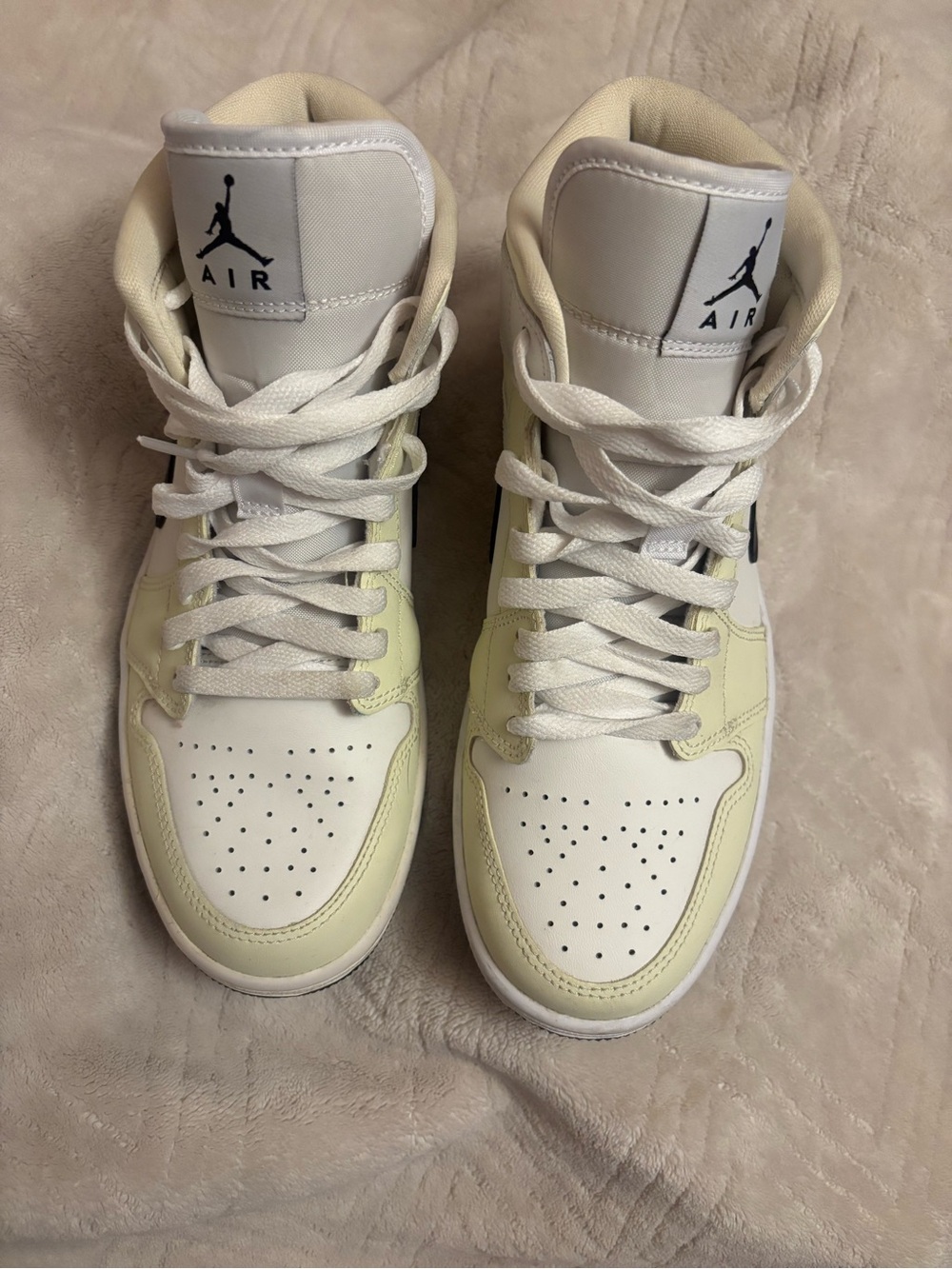 Jordan Women’s Sneakers - White & Pale Yellow Accents